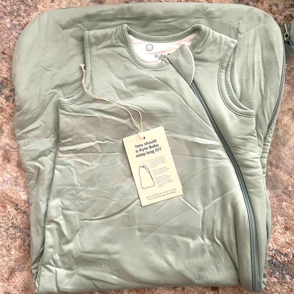 Kyte Baby Bamboo Sleep Sack Blanket Sage Sleeveless Zipper 1.0 TOG size M *New*